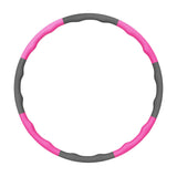 Maxbell Weighted Fitness Hoop Training Comfortable Exercise Hoop for Travel Home Gym Rose red and gray