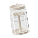 Maxbell Figure Display Case 360° Rotating Desktop for Charms Collectibles Small Toys Creamy White