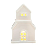 Christmas Miniature House Statue Desktop Ornament for Indoor Bedroom Holiday Style C