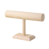 Maxbell Bracelet Holder Stable Desktop Bracelet Organizer for Hair Bands Bangle Shop 1 Layer Long Wooden color