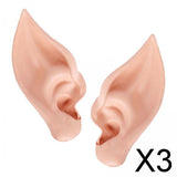 Maxbell 3xElf Ears Halloween Carnival Dress up Costume Party Props Masquerade Fake Ear Beige