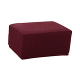 Maxbell Jacquard Storage Ottoman Cover Footstool Slipcover Protector Wine Red