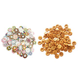 Maxbell 200Pcs 2 Holes Flower & Round Sewing Wooden Buttons for Kids DIY Accessories
