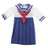 7xLovely Doll Mini School Uniform Dress Clothes for 1/6 Girl Dolls Navy Blue