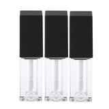 Maxbell Maxbell 3x 5ml Empty Lip Gloss Tubes Balm Bottle Cosmetic Lip Oil Container w/ wand Black