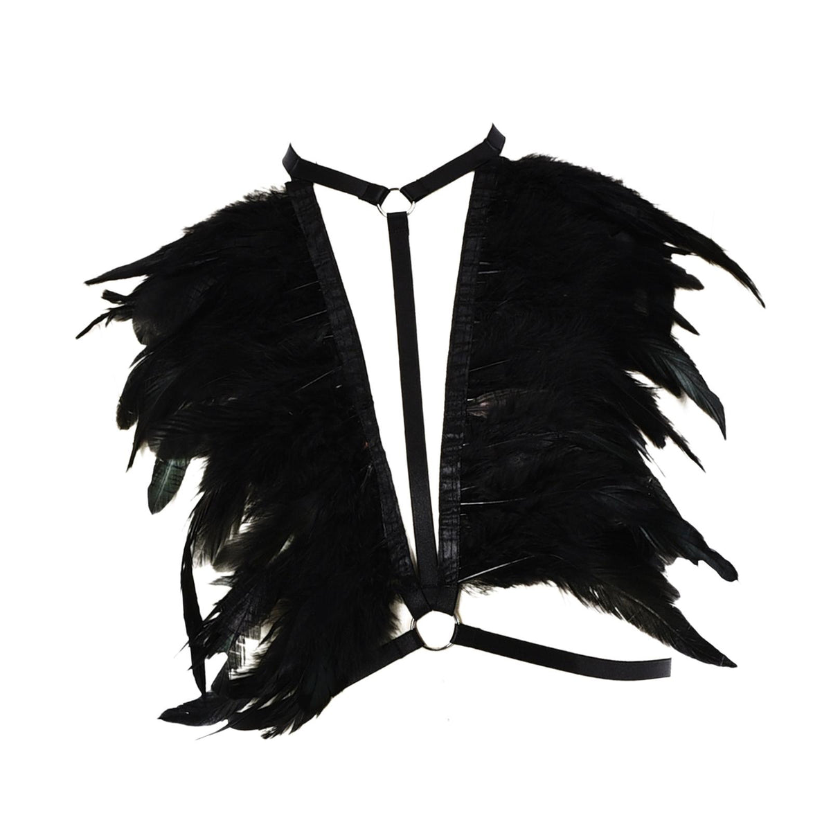 Maxbell Artificial Festival Feathers Harness Cosplay Bra for Photo Props Performance