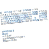 Maxbell Mechanical Keyboard Keycaps Replacement Clear Word Heat Sublimation Key Caps Blue 132 Keys
