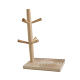 Maxbell Wood Key Tray Entryway Tray Organizer Catchall Tray for Phone Bedroom Office Round pattern base