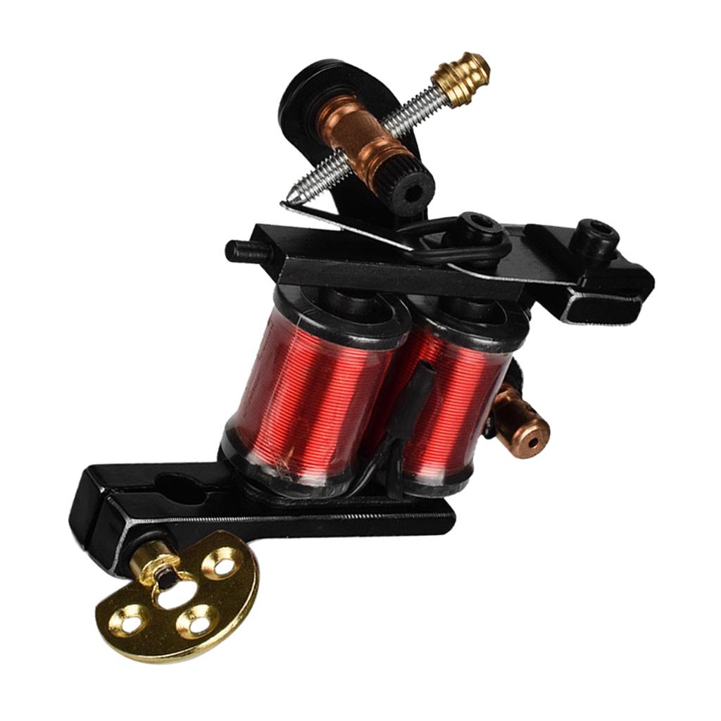 Maxbell Maxbell Tattoo Shader Machine Supply Metal 10 Wrap Coils Tattoo Machine Gun Black