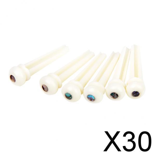 Maxbell 30x6pcs Cattle Bone Endpin with Bridge End Pin for Acoustic Guitar