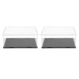 Maxbell 2pcs Clear Acrylic Display Box Case Model Figure Display Dustproof 20x12x9cm