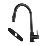 Maxbell Kitchen Faucet with Pull Down Spray Waterfall Kitchen Sink Faucet for Camping cylinder 2 gears base black