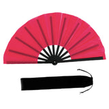 Maxbell Folding Fan Decorative Boots on The Ground Fan for Festival Carnival Rose Red