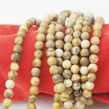 Maxbell 4mm Natural Picture Jasper Round Gemstone Loose Beads Strand 15.5 Inch