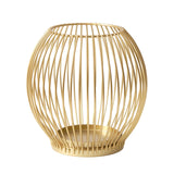 Maxbell Metal Cage Candlestick Hollow Out Candelabra Home Party Pillar Candle Holder 15cmx15cm Golden