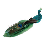 Maxbell Peacock Christmas Tree Ornament Party Gift Wedding Artificial Feathered Bird Green 27x8x5cm
