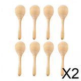 Maxbell 2x8x Wood Maracas Mini Hand Percussion Rattles for Painting Craft Decor Fiesta M