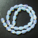 Maxbell 8 x 12mm Drop Bead Opal Stone Gemstone Loose Beads 15 Inch
