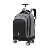 Maxbell Rolling Backpack Large Capacity Wheeled Backpack for Overnight Travel Adults Gray