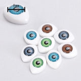 Maxbell 4 Color 8pcs Oval Hollow Back Plastic Eyes For Doll Mask DIY 8mm