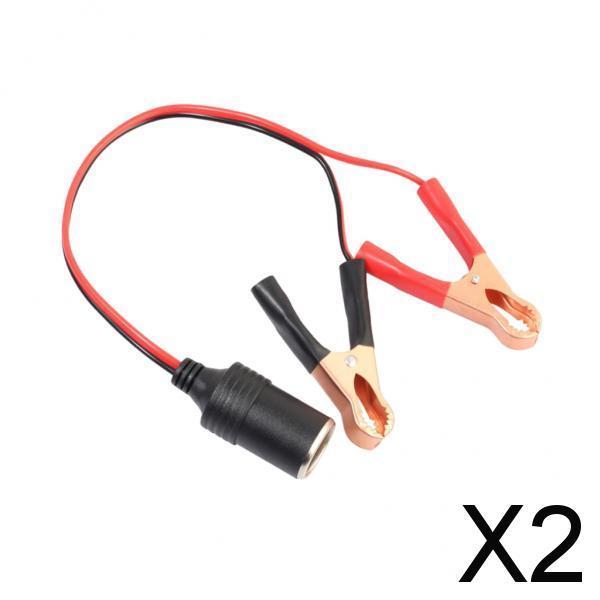 Maxbell 2x14" Car Cigarette Lighter Power Female Socket Plug Adapter Crocodile Clip