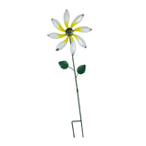 Maxbell Iron Wind Spinner with Stake Metal Windmill for Driveway Outside Decor white