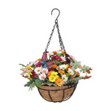 Maxbell Artificial Faux Hanging Plants Flowers Basket Hanging Planter for Patio Yard Style D