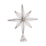 Christmas Treetop Star Glitter Xmas Tree Top Ornament for Home Indoor Bar Silver