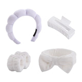 Maxbell Headband and Wristband Set Gift for Women and Girls Trendy Skincare Headband White