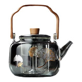 Maxbell Glass Teapot Kettle 1L Heat Resistant with Removable Infuser for Hiking Home
