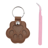 Maxbell Pet Hair Memorial Keychain Wallet PU Leather Hair Collector Portable Pendant Dark Brown