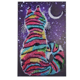 Maxbell DIY Diamond Painting Elegant Fine Cat and Moon Special Shaped Diamond Cross Stitch Kits Crystal Rhinestone Picture Arts - Aladdin Shoppers