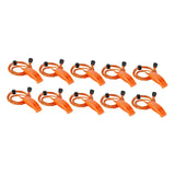 Maxbell 10 Pieces Emergency Whistle Safe Whistle for Kayak Mountain Climbing Camping Orange