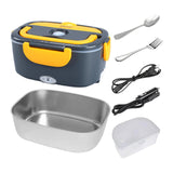 Maxbell Electric Lunch Box Convenient Food Heater Food Warmer for Outdoor Car Office Gray Yellow