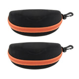 Maxbell Maxbell 2x Portable Zipper Spectacle Sunglass Eyeglass Case Box Storage Pouch Orange