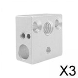 Maxbell 3xHeater Block Quality Professional Printer Accesoories for Hotend Ender5 CR10  Argent