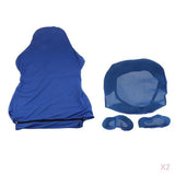 2x Blue Computer Stretch Swivel Gaming Chair Slipcover Cover