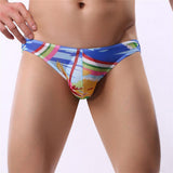 Maxbell Men Mesh Printed Briefs Sexy Panties Underwear Pink Flower on White L - Aladdin Shoppers