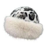 Maxbell Winter Faux Fur Hat for Women Thicken Windproof Warm Cossack Hat for Outdoor White