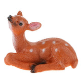 Maxbell 2pcs Resin Craft Mini Deer Lying Left & Right Micro Landscape Home Ornament