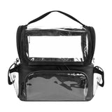 Maxbell Makeup Brush Case with Removable Divider Waterproof with Handle Professional Black