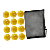 Maxbell 12Pcs Outdoor Pickleballs 26 Holes Portable with Storage Bag for Competition Yellow