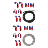 Maxbell AN 6 Nylon Braided Oil Fuel Hose for 10 Pieces Aluminum Fittings