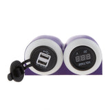 Maxbell Maxbell 3.1A Dual USB Port Car Charger Power Outlet + Red LED Voltmeter Panel Purple