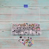 Maxbell 1100pcs 5-25mm Plastic Self-adhesive Wiggle Googly Eyes For Teddy Bear Dolls DIY - Aladdin Shoppers