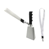 Maxbell Metal Cowbell with Handle Service Cheering Bell for Christmas Party Birthday white