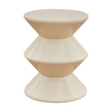 Shoe Changing Seat Side Table Hourglass Shaped Round for Living Room, Corner White
