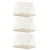 Maxbell 3pcs Metal Desk Book Holder Modern Minimalist Bookshelf for Home Office Gold