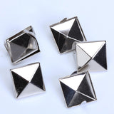 Maxbell 100pcs Silver Star Studs Nailheads 9mm+100pcs 2 Prongs Pyramid Studs 12mm Silver