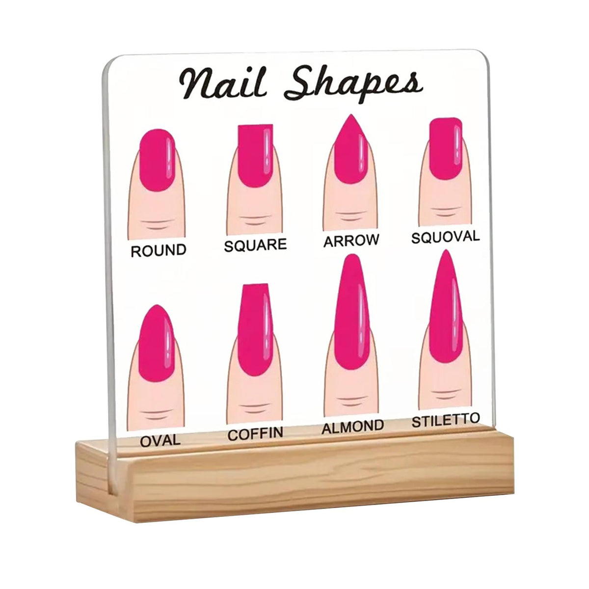 Maxbell Nail Shape Display Stand Clear Small Photo Props Standing Nail Room Supplies